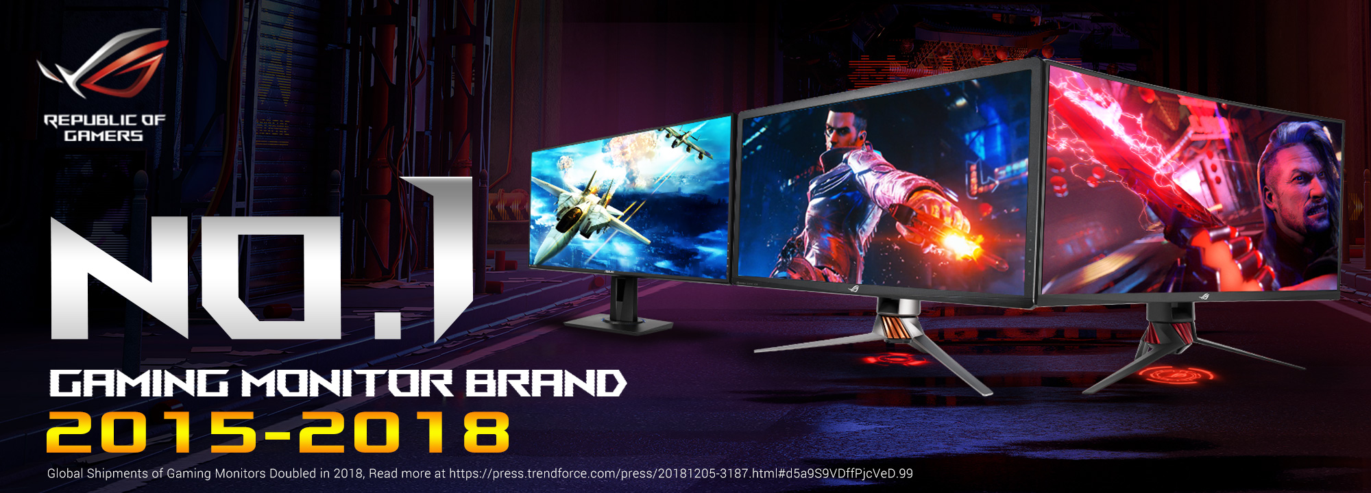 No.1 Gaming Monitor Brand 2015-2018